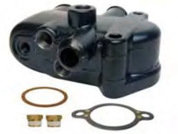 thumbnail interactive-video image 1 of OMC Volvo Penta Thermostat Housing For 4.3L, 5.0L, 5.7L, 7.4L, 8.2L Marine Engines - Replaces 914082, 910179 1 of 14