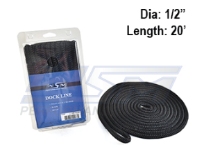 Docking Line Black 12.5mm X 6M (1/2" X 20 Ft)