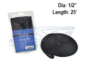 Docking Line Black 12.5mm X 7.6M (1/2" X 25 Ft)