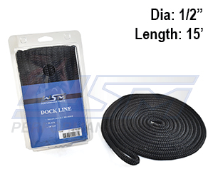 Docking Line Black 12mm X 4.6M (1/2" X 15 Ft)