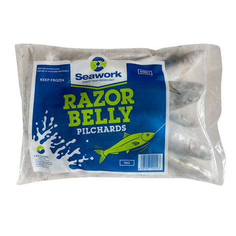 Seawork Frozen Razorbelly Pilchards 1KG Pack