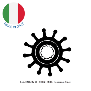 Impeller Jabsco 13554-0001 Yanmar 6LP, Johnson 09-812B Volvo D3