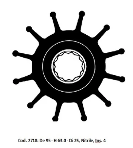 Impeller Jabsco 17935-0003 Johnson 09-819B-9 Nitrile