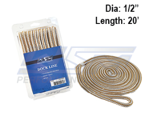 Docking Line Gold 12.5mm X 6M (1/2" X 20 Ft)