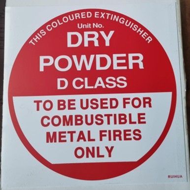 Class D fire ext ID sign