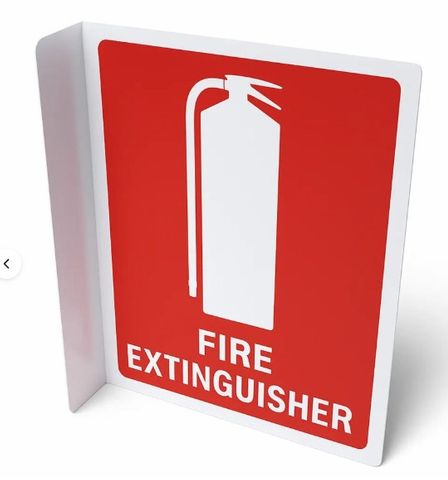 Right angle ext location sign