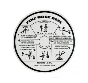Hose reel instruction label