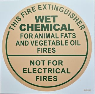 Wet chem  self-adhesive sign