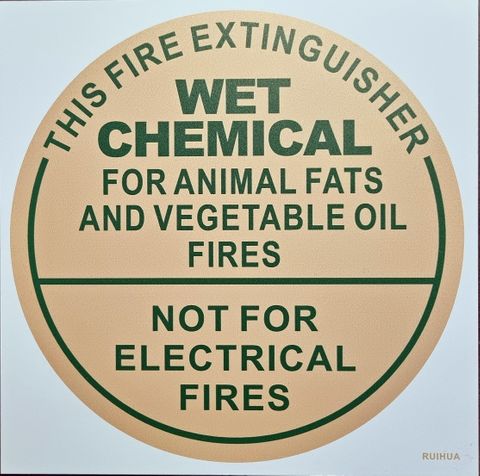 Wet chem  self-adhesive sign