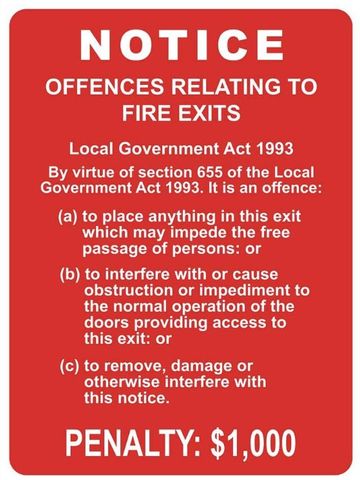 Offences  Fire Exit