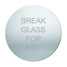 Small Break Glass for cabinet.