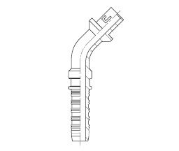 6 mm STANDPIPE X 3/16 " HT 45 DEG HOSE TAIL STL
