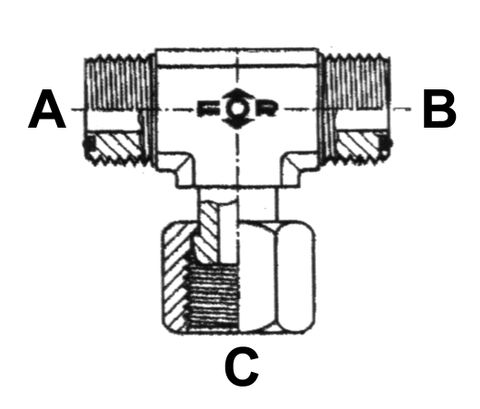 13/16" ORFS M X 13/16" ORFS M X 13/16" ORFS F TEE ST ADPTR SWVL STL