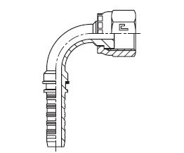 13/16 " ORFS F X 1/2 " HT 90 DEG HOSE TAIL SWVL STL