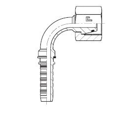 M30x2.0 METRIC F X 3/4 " HT (22L) 90 DEG HOSE TAIL SWVL STL