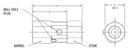 1/4" BSPP F/F STRAIGHT SWIVEL 5000 PSI