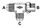 3/4" JIC M X 7/8" UNO M X 3/4" JIC M TEE ST ADPTR ADJ SC STL