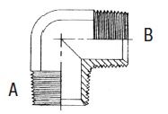 1.1/2" NPT M X 1.1/2" BSPP M 90 DEG ELBOW ST ADPTR STL