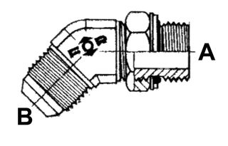 1/2" BSPP M X 9/16" JIC M 45 DEG ELBOW ST ADPTR ADJ SC STL