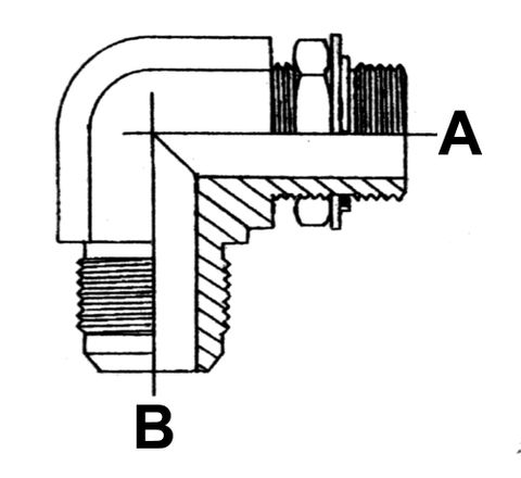 1.1/16" UNO M X 3/4" JIC M 90 DEG ELBOW ST ADPTR ADJ SC STL