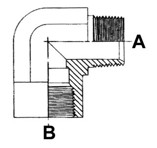 1/2 " BSPT M X BSPT F 3/8 " 90 DEG ELB STL