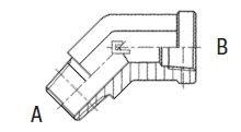 3/4" NPT M X 3/4" NPT F 45 DEG ELBOW ST ADPTR STL