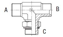 1.1/2" BSPP M X 1.1/2" BSPP M X 1.1/2" BSPP M TEE ST ADPTR ADJ STL