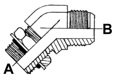 1.1/16" UNO M X 1.1/16" JIC M 45 DEG ELBOW ST ADPTR ADJ SC STL