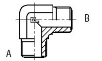 1.11/16" ORFS M X 1.11/16" ORFS M 90 DEG ELBOW ST ADPTR STL