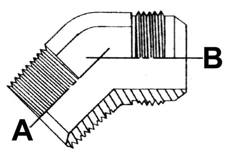 1/2 BSPT X 7/8 JIC 45 ELBOW