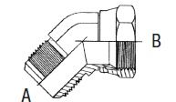 1/2" JIC M X 1/2" JIC F 45 DEG ELBOW ST ADPTR SWVL SC STL