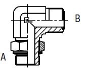 1.1/2" BSPP M X 2" ORFS M 90 DEG ELBOW ST ADPTR ADJ STL