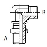 1.11/16" ORFS M X 1.11/16" ORFS M 90 DEG ELBOW ST B/HEAD STL