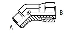 1.7/16" ORFS M X 1.7/16" ORFS F 45 DEG ELBOW ST ADPTR SWVL STL