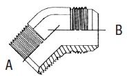1.1/2" NPT M X 1.7/8" JIC M 45 DEG ELBOW ST ADPTR SC STL