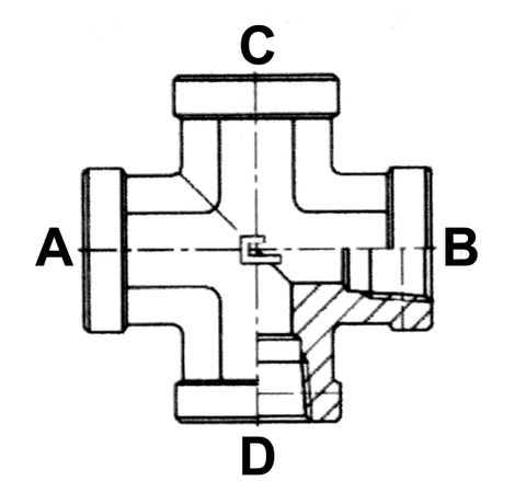 1/2" BSPP F CROSS ST ADPTR STL