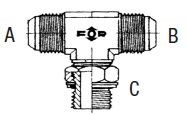 1.1/16" JIC M X 1.1/16" JIC M X 3/4" BSPP M TEE ST ADPTR ADJ SC STL