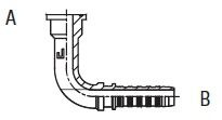 1.1/2 " CODE 61 X 1.1/4 " HT 90 DEG HOSE TAIL STL