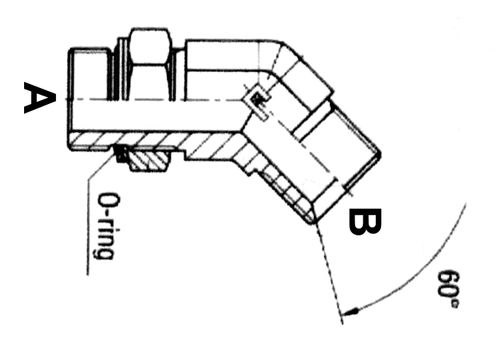1.1/4" BSPP M X 1.11/16" ORFS M 45 DEG ELBOW ST ADPTR ADJ STL