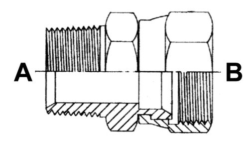 3/4" BSPT M X 1.1/16" JIC F STR ADPTR SWVL STL
