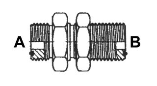 1.11/16" ORFS M X 1.11/16" ORFS M STR B/HEAD ADPTR STL