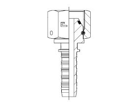 1.1/2 " BSPP F X 1.1/4 " HT STR HOSE TAIL SC SWVL STL