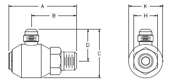 1.1/16 " JIC M X 3/4 " JIC M 90 DEG SWVL HYD. INC. STL
