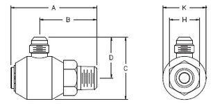 1.1/16 " JIC M X 3/4 " JIC M 90 DEG SWVL HYD. INC. STL