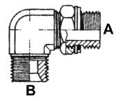 1" BSPP M X 1" BSPP M 90 DEG ELBOW ST ADPTR ADJ STST
