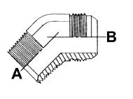 1.1/2" BSPT M X 1.7/8" JIC M 45 DEG ELBOW ADPTR SC STST