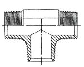 1.1/2" BSPT M X 1.1/2" BSPT M X 1.1/2" BSPT M TEE ST ADPTR STST