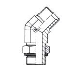 1" BSPP M X 1" BSPP M 45 DEG ELBOW ADPTR ADJ STST