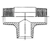 1" BSPP M X 1" NPT M X 1" BSPP M TEE ST ADPTR STST