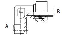 1.1/4 " BSPP M X M45x2.0 (35L) METRIC M 90 DEG ELBOW STL